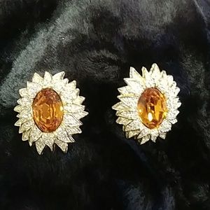 Christian Dior Topaz Clip Earrings